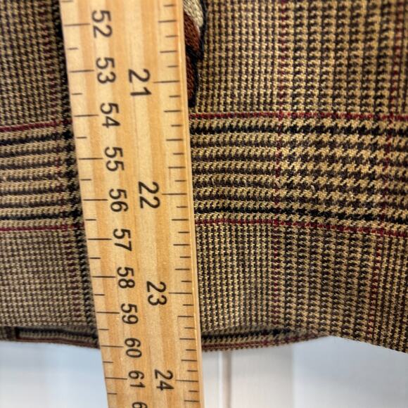 Company Ellen Tracy Dk Academia Houndstooth Embroidered Wool Skirt Size 8 Brown - Picture 5 of 10